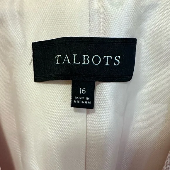 💗 💗TALBOTS Birdseye Knit One-Button Preppy Blazer - Peach & White 💗💗 - Picture 6 of 12